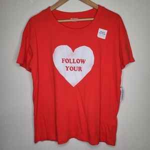 NWT Old Navy Follow Your Heart T-Shirt, Size M
